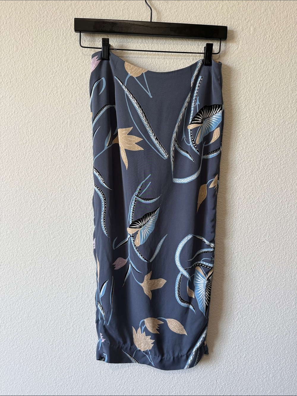Diane Von Furstenberg Navy Floral Midi Skirt
